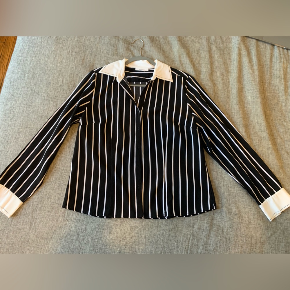 Black and White women’s button-down
